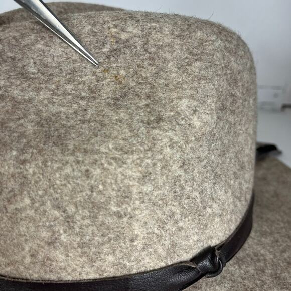 ORVIS 100% Wool Fedora Hat with Trim Women\'s Size Large Tan main image 4
